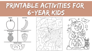 Printable Activities for 6-Year Kids