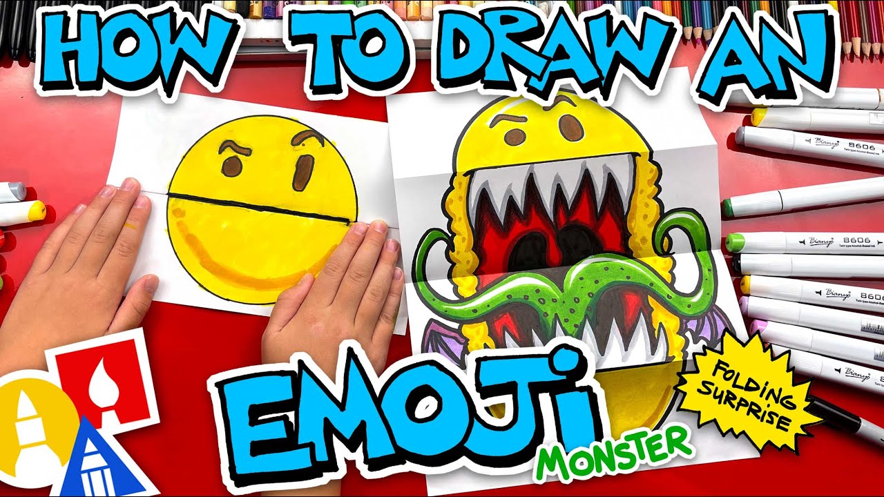 How To Draw An Emoji Monster Folding Surprise