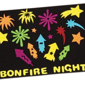 Glitter Foam Bonfire Stickers