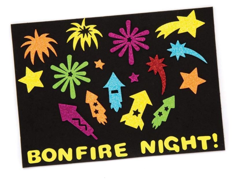 Glitter Foam Bonfire Stickers