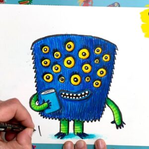 #DrawWithRob 97 The Book Monster