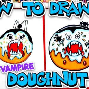 How To Draw A Scary Vampire Doughnut