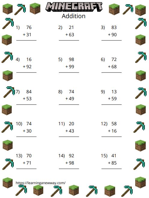 Minecraft Kindergarten Printables Kindergarten Printables Minecraft 