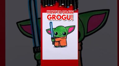 Draw baby Grogu! May the 4th be with you! #artforkidshub #howtodraw