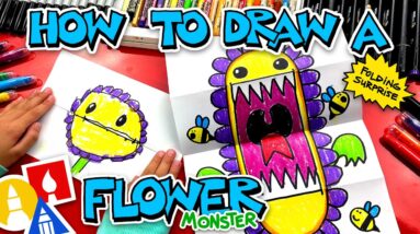 How To Draw A Funny Flower Monster - Folding Surprise