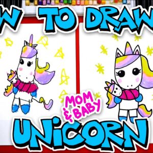 How To Draw A Mom And Baby Unicorn