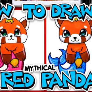 How To Draw A Mythical Red Panda - Red Merpanda!