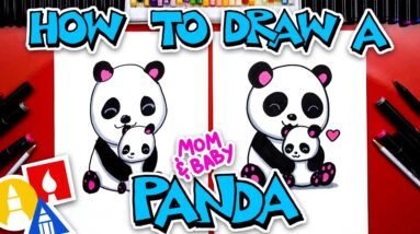 How To Draw Mom And Baby Panda