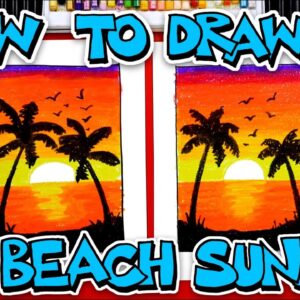 How To Draw A Beach Sunset - Blending Gel Crayons