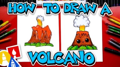 How To Draw A Cute Volcano