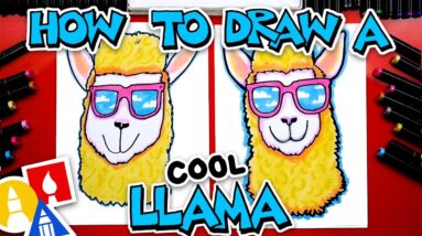 How To Draw A Funny Summer Llama With Sunglasses